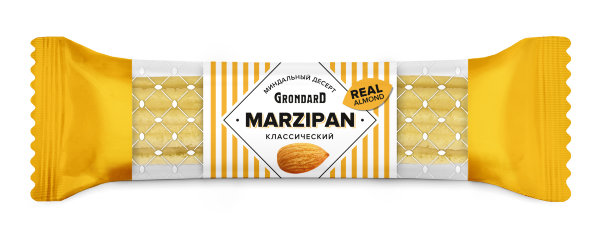 №1 TM Grondard   (10361) Батончики НЕглазированные Марципановые Классика, (28шт по 40г)        в Междуреченске