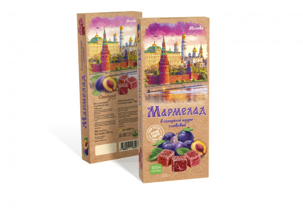 №2 Сладарт Мармелад Сливовый МОСКВА в сахарной пудре (642), 200г   в Междуреченске