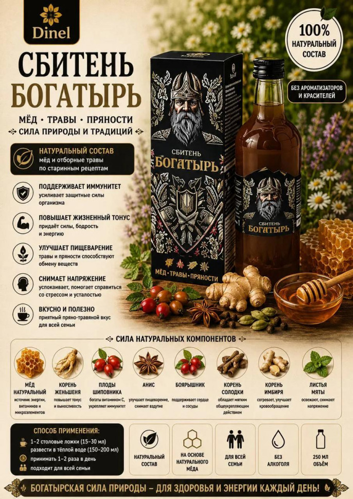  Сбитень Богатырь, 250мл  в Междуреченске
