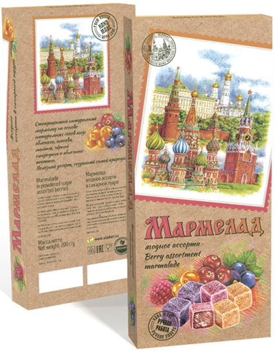 №2 Сладарт Мармелад Ассорти ягодное в сахарной пудре, 200г    в Междуреченске